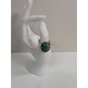925 White Water Turquoise Southwestern Sterling Silver Ring 7.5